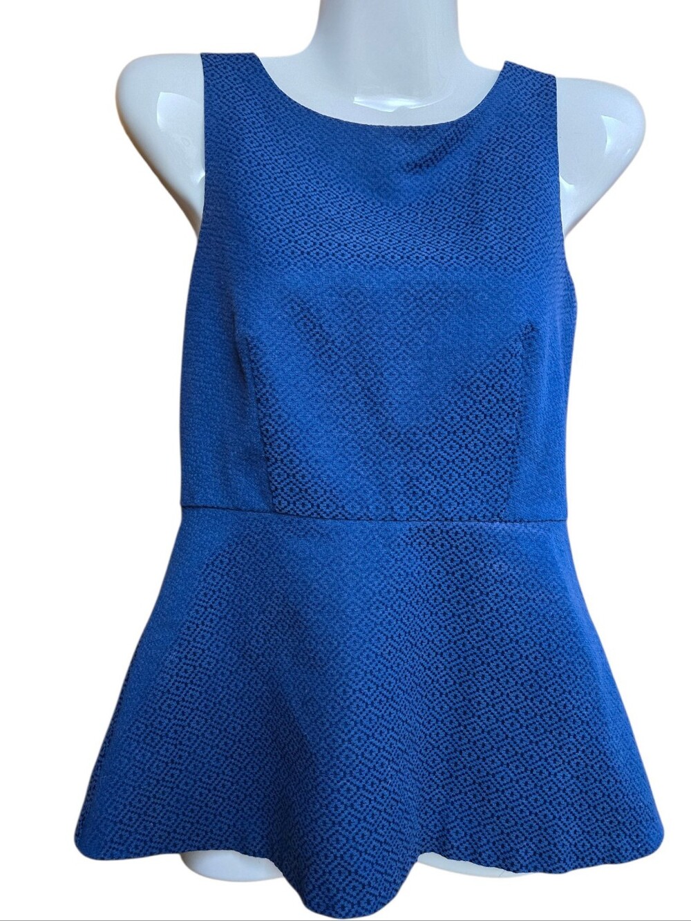 Banana Republic Blue Textured Sleeveless Peplum Top size 0